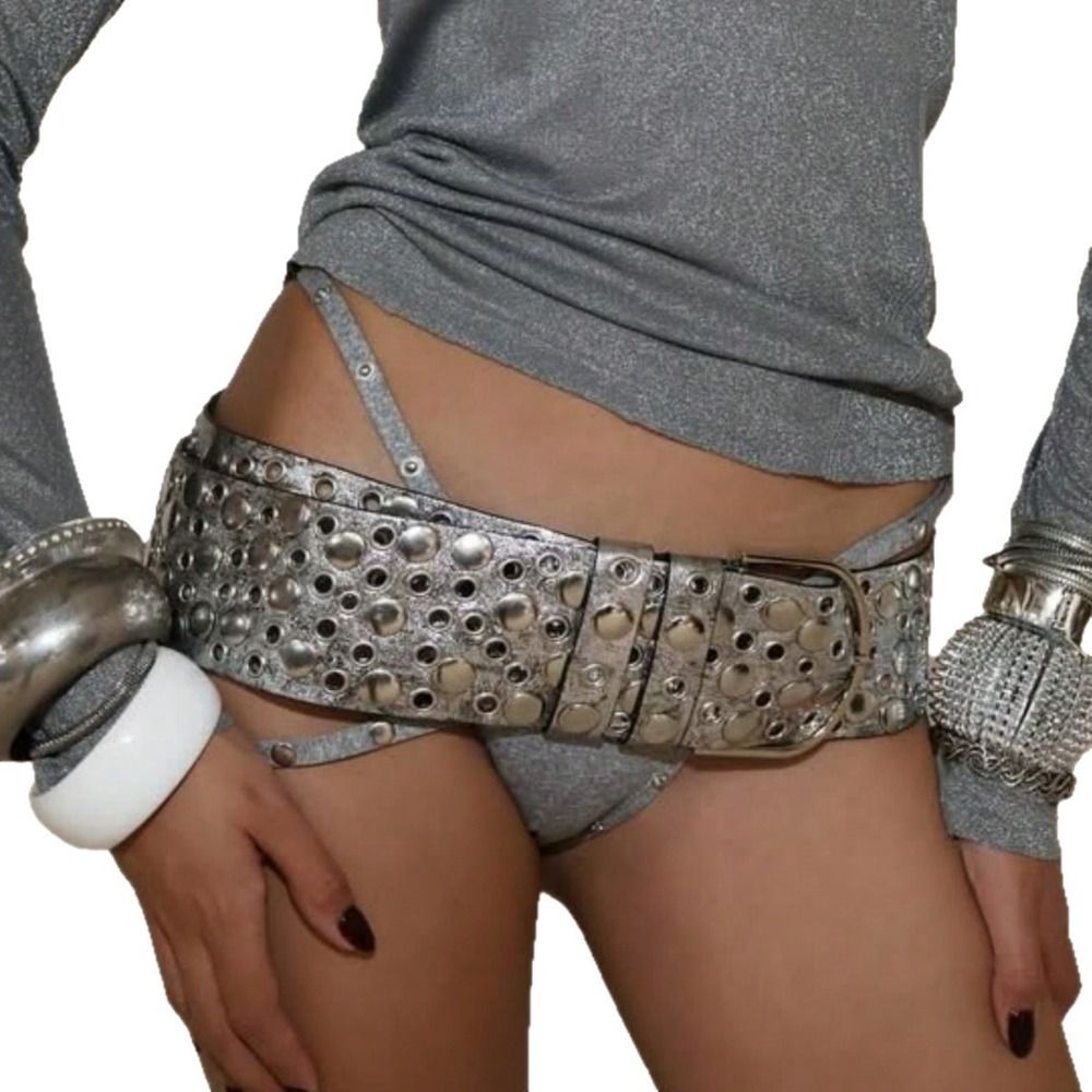 Punk Hollow Eyelet Rivet Belt - đánh giá và giá Streetwear Brand Belts