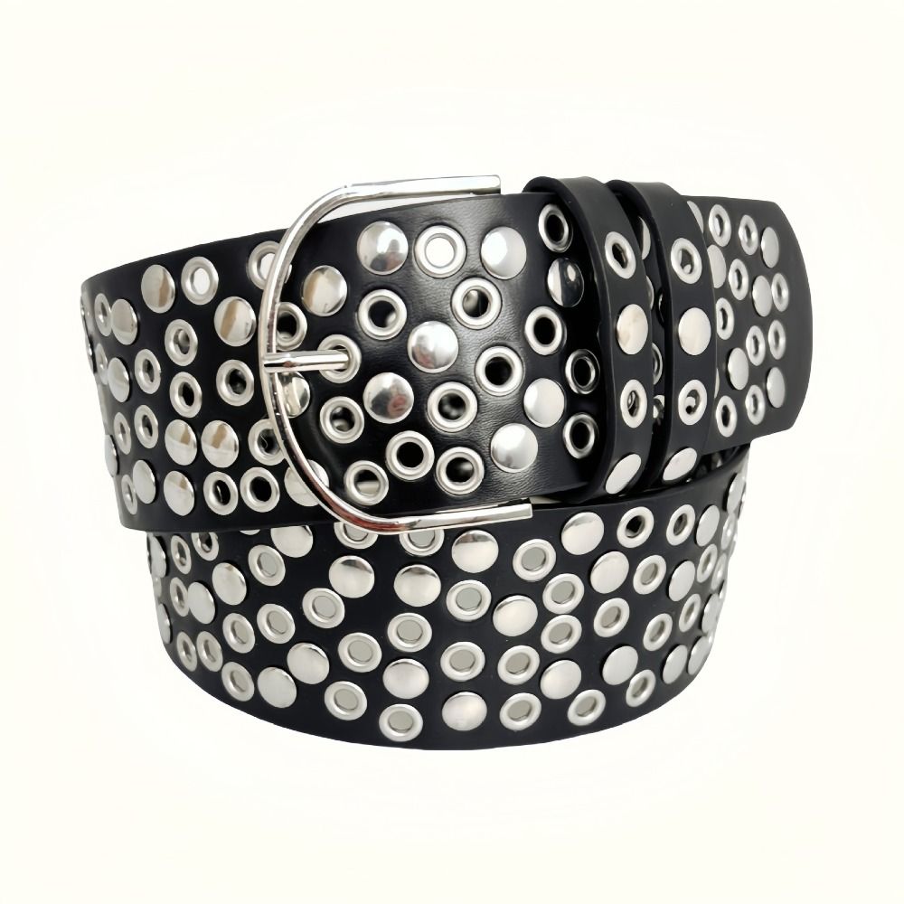 Streetwear Brand Belts - Punk Hollow Eyelet Rivet Belt Trendy