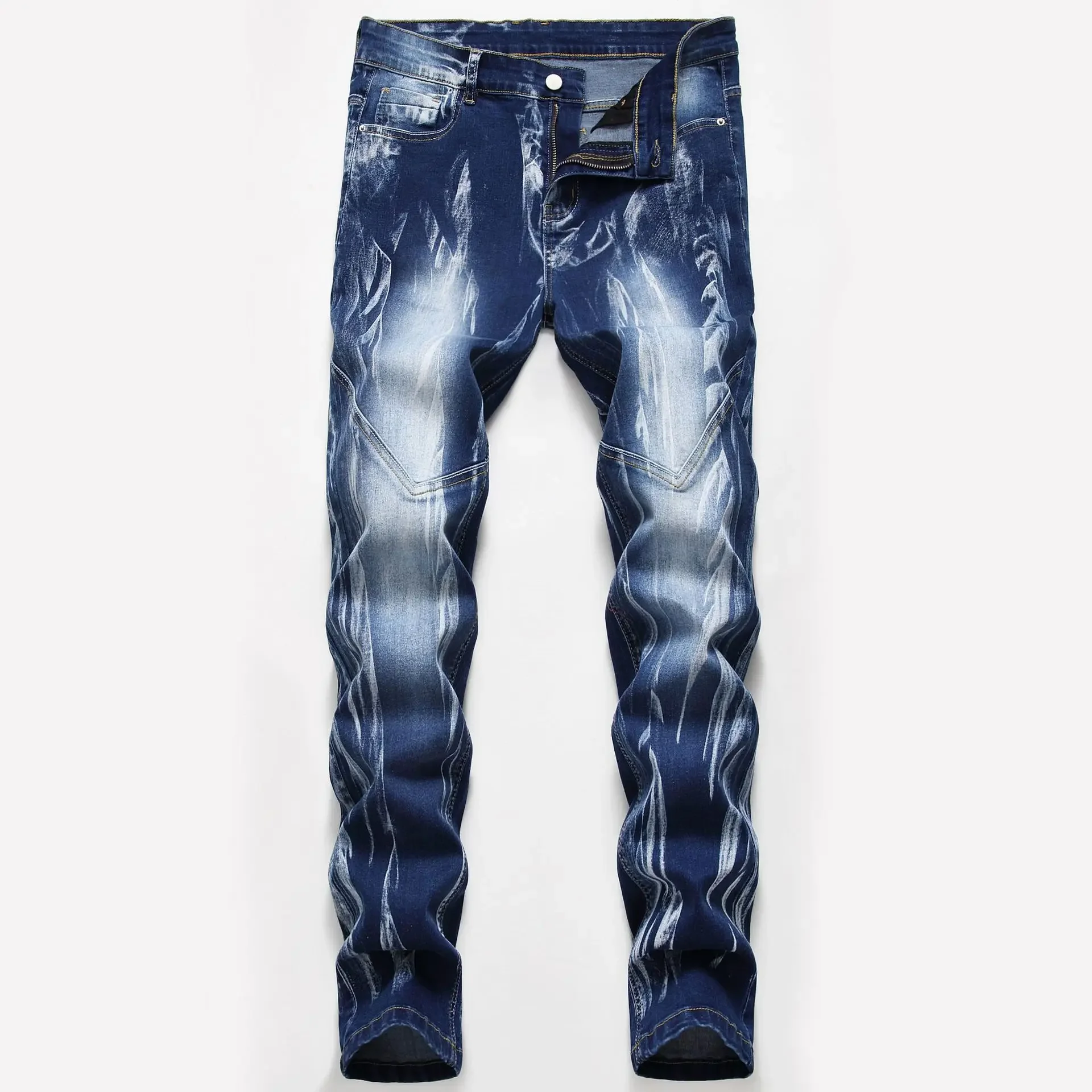 Fashion Print Men's Elasticity - đánh giá và giá Streetwear Brand Jeans