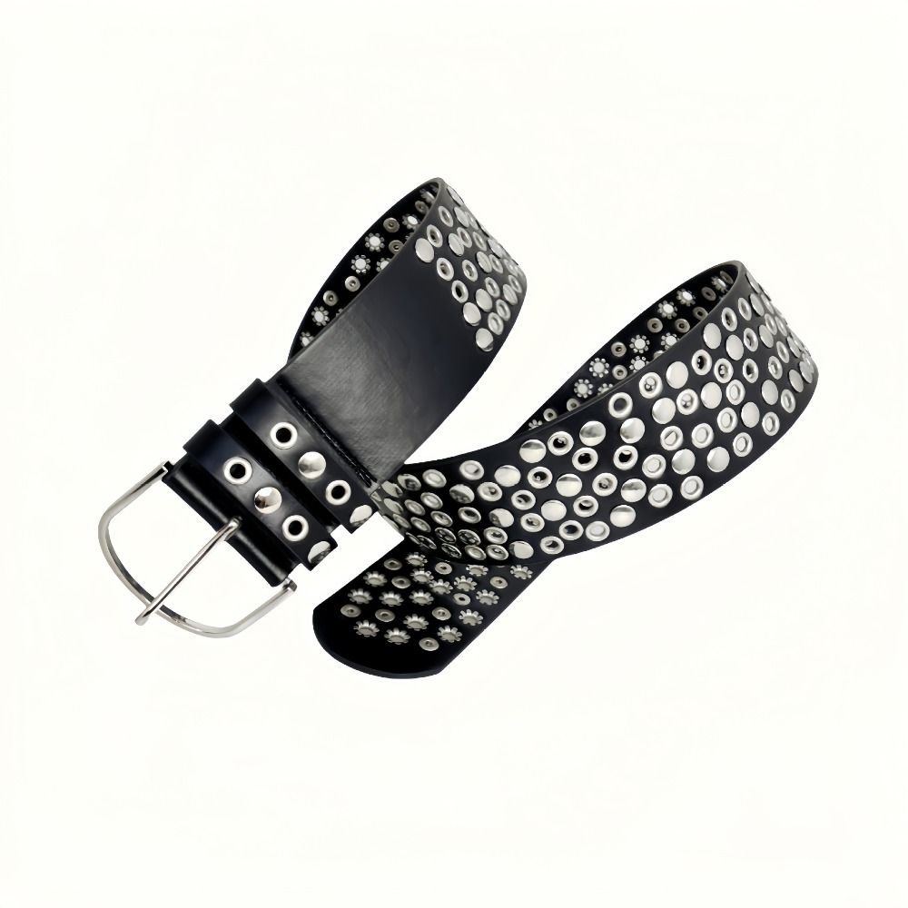 Punk Hollow Eyelet Rivet Belt  - đánh giá và giá Streetwear Brand Belts
